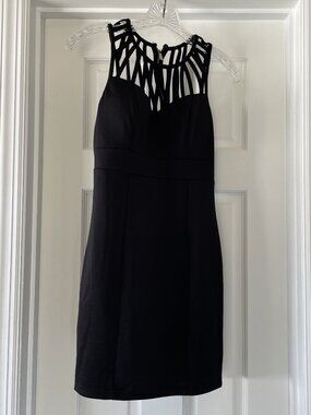 Alt. B Black Caged Neckline Mini Dress - Goth Bodycon Size Small